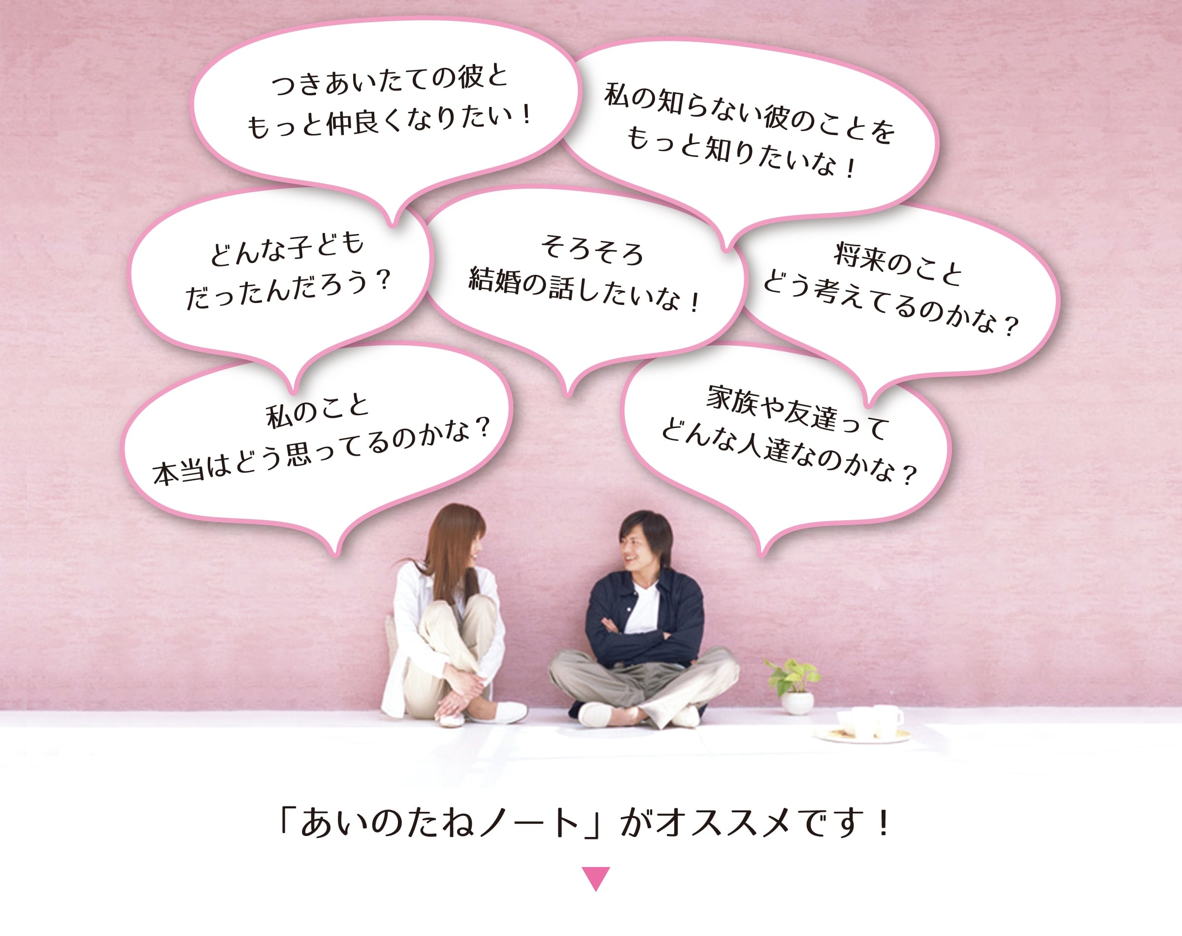 つきあいたての彼ともっと仲良くなりたい!私の知らない彼のことをもっと知りたいな!どんな子どもだったんだろう?そろそろ結婚の話したいな!将来のこと、どう考えてるのかな?私のこと、本当はどう思ってるのかな?家族や友達ってどんな人達なのかな?